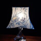 Table lamp Lampshade fabric Ikat and its crystal foot