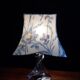 Lampe de table Abat-jour tissu Ikat et son pied en cristal