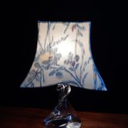 Table lamp Lampshade fabric Ikat and its crystal foot