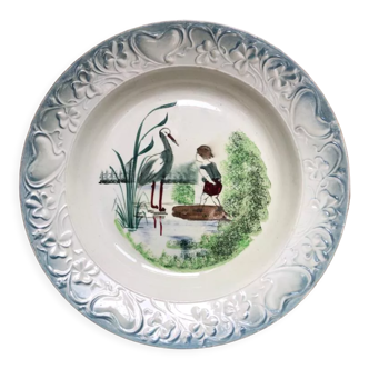 Assiette de service creuse en faience vintage St Amand