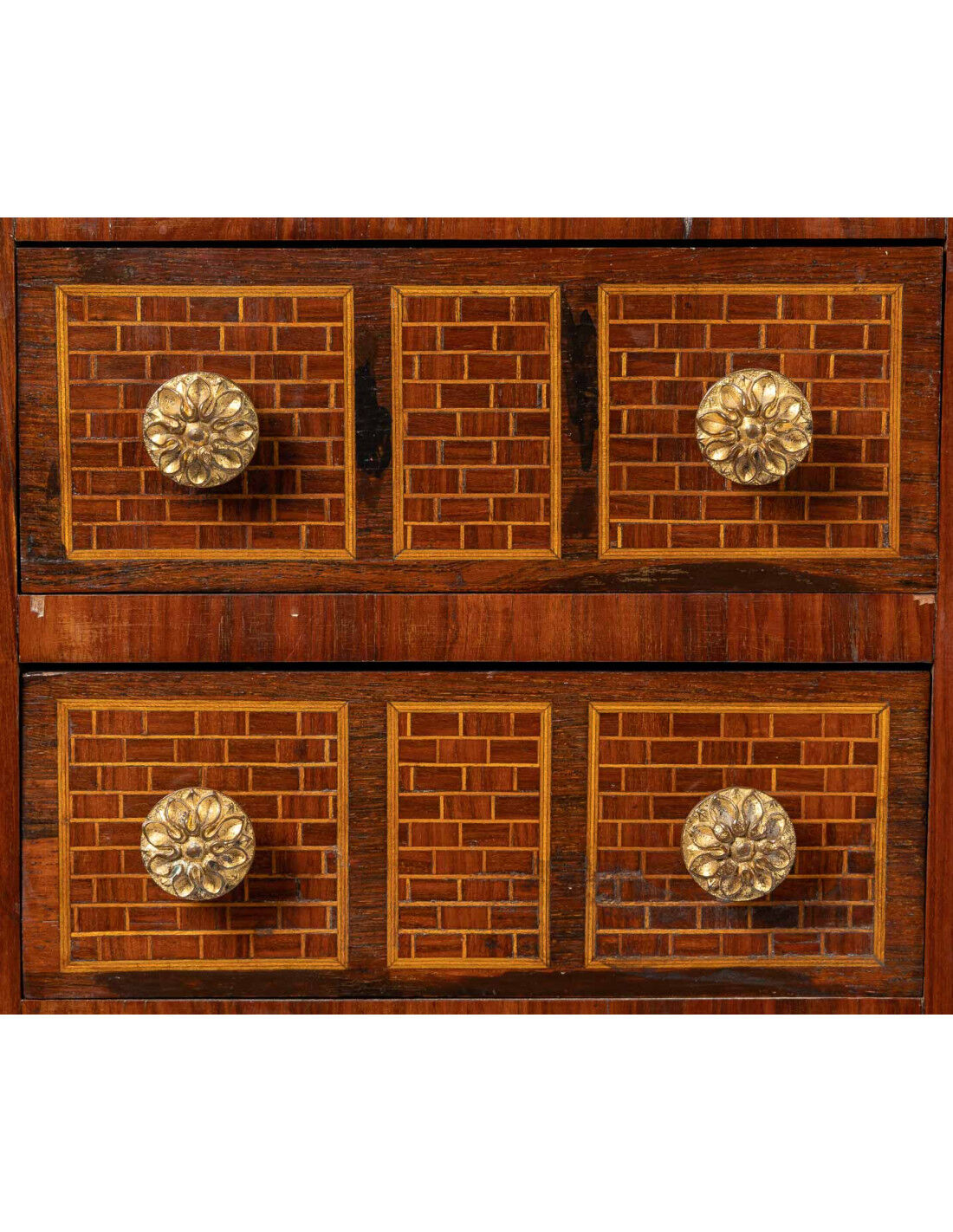 Semainier in marquetry and gilded bronze Louis XVI Style
