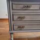 Restored antique Portuguese commode - grey patina & brass handles