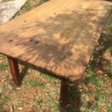 Pine plank top and oak farmhouse table with single drawer 185/96- 74 h