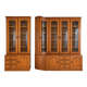 Showcase library in solid wood with two sections