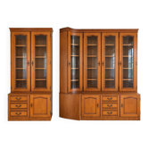 Showcase library in solid wood with two sections