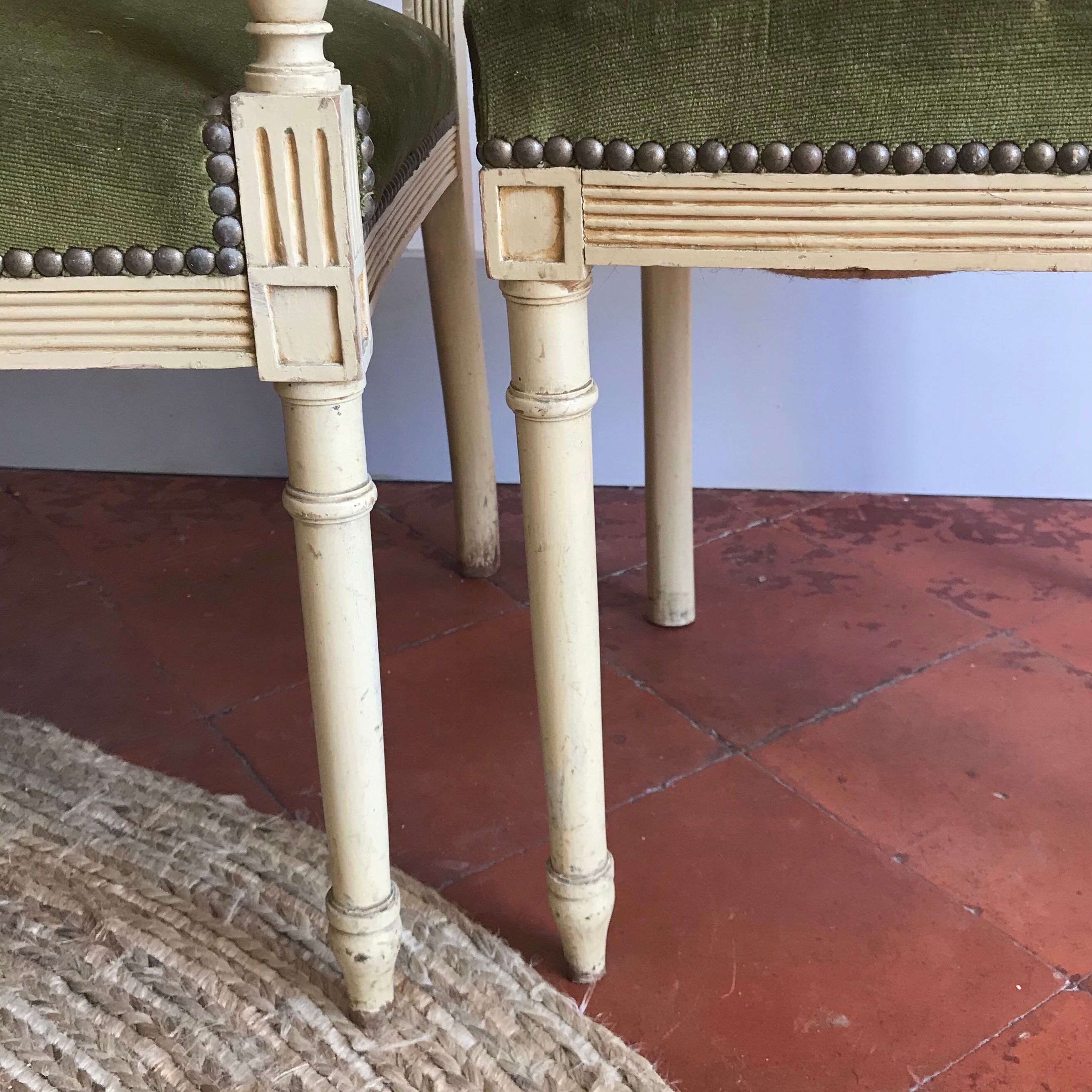 Louis XVI bench and chairs