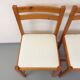 Pair of vintage chairs in pine and white terry fabric from the 70s