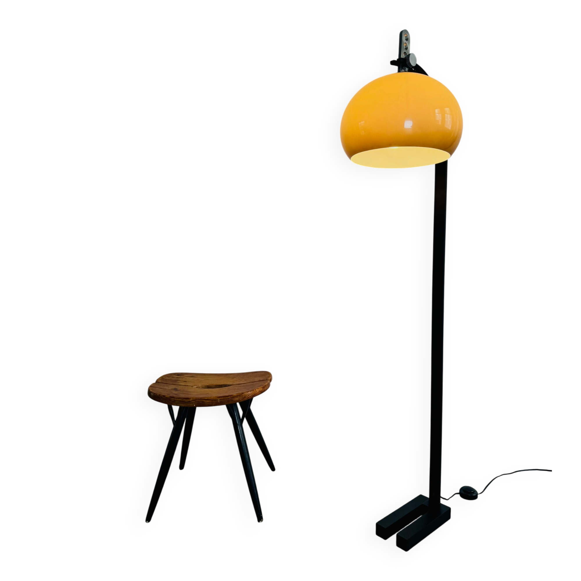 Mushroom Shade Floor Lamp By Dijkstra Lampen, The Netherlands 1970S