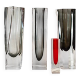 Sommerso vases in Murano glass by Flavio Poli, 1970s, set of 4