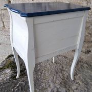 Louis XV three-drawer chest of drawers with white and blue patina