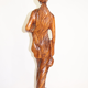 Saddle statue of macif/vintage wooden woman