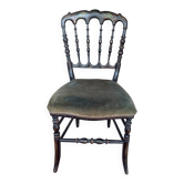 Chaise Napoléon III en bois noirci peint