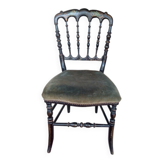Napoleon III chair in blackened painted wood