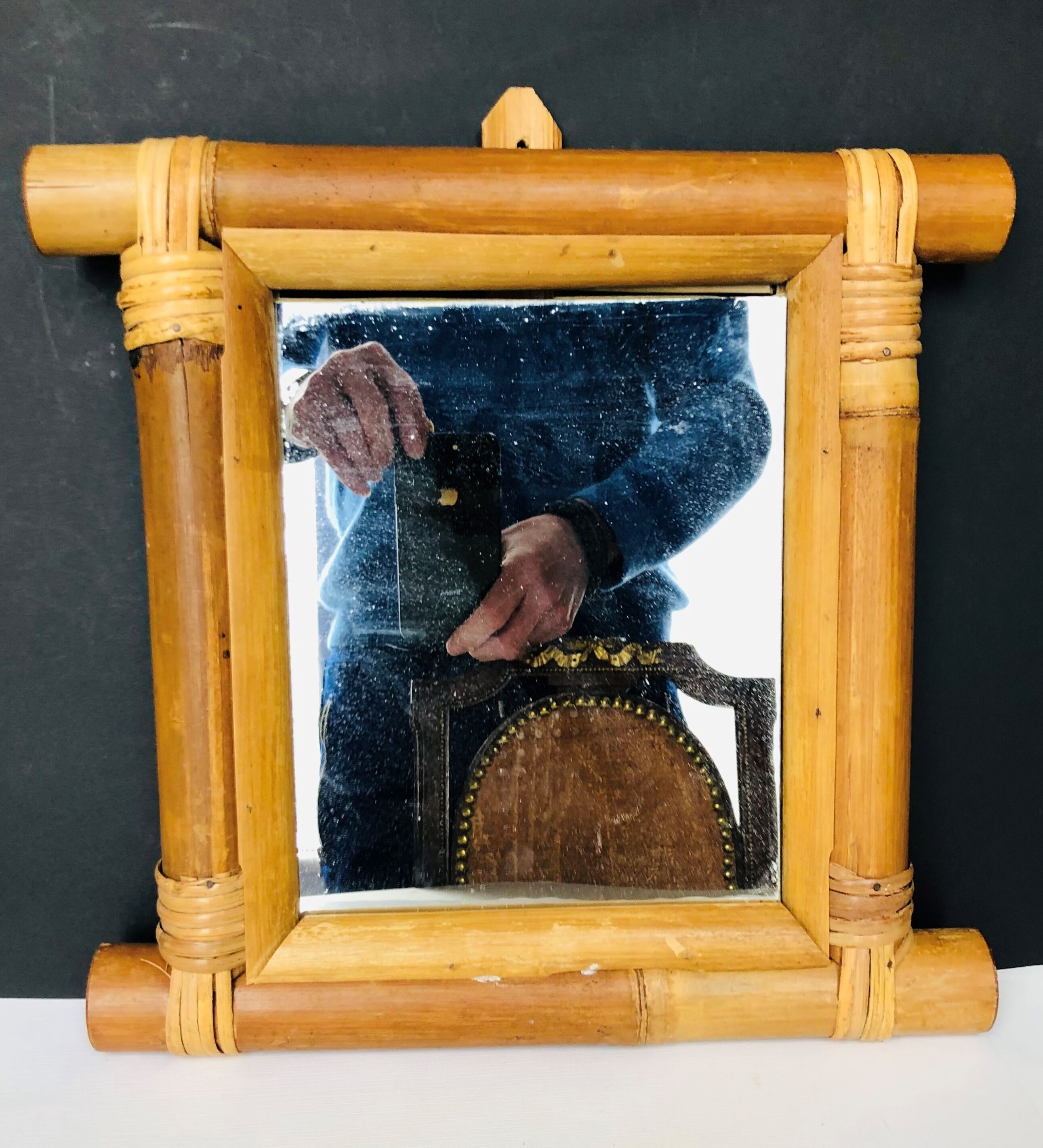 Vintage bamboo mirror