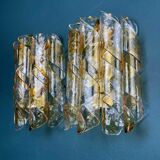 Pair of wall lights AV Mazzega Torciglione Murano