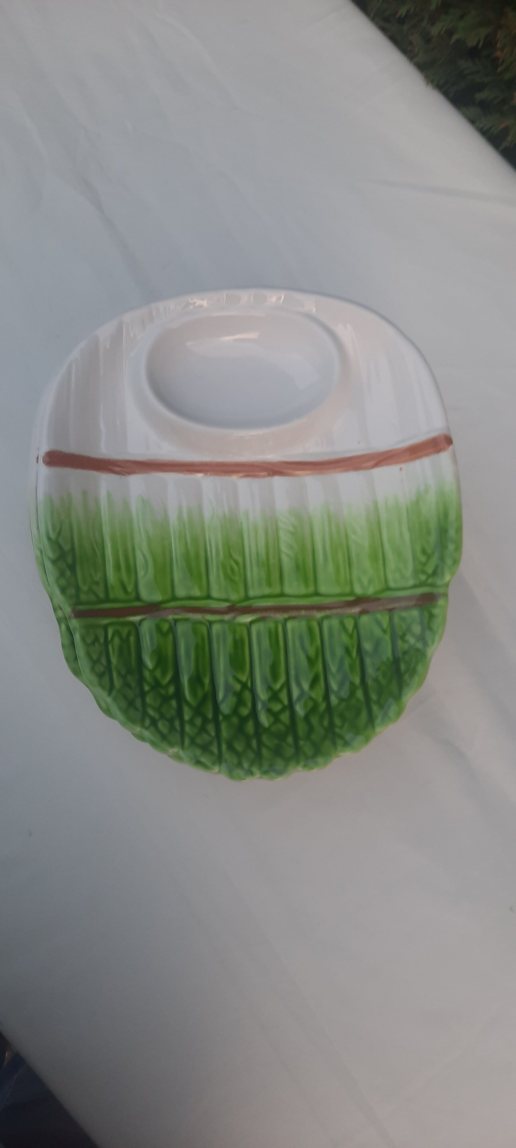 5 earthenware asparagus plates
