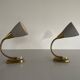 Pair of grey metal and brass wall lights, 1960s, Germany