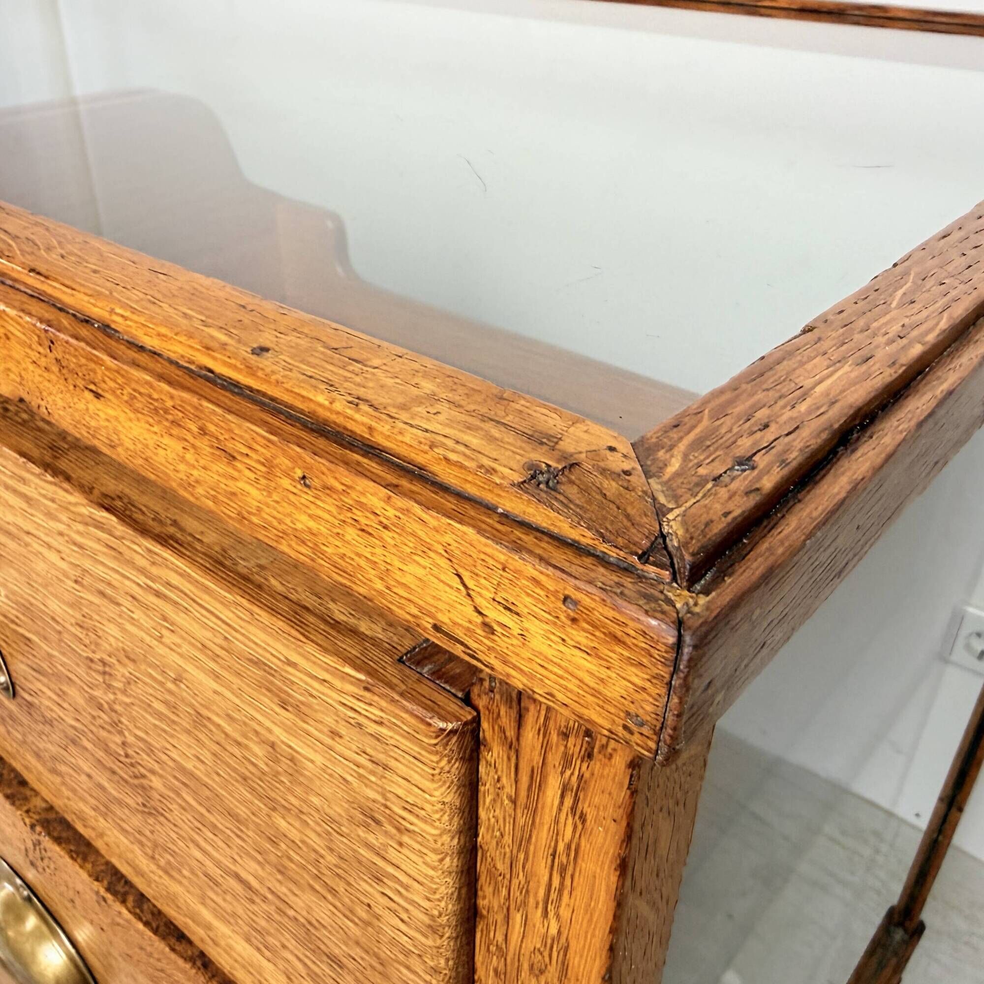 Solid Oak Haberdashery Glass Showcase with 16 Drawers – ca. 1940s