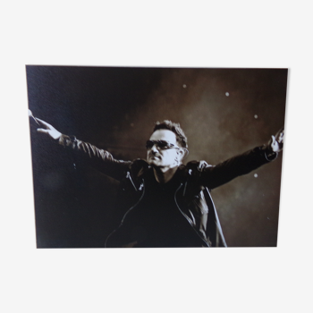 Photo engraved on rigid plate during a concert of U2 "Bono"
