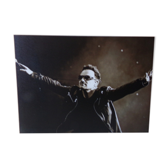 Photo engraved on rigid plate during a concert of U2 "Bono"