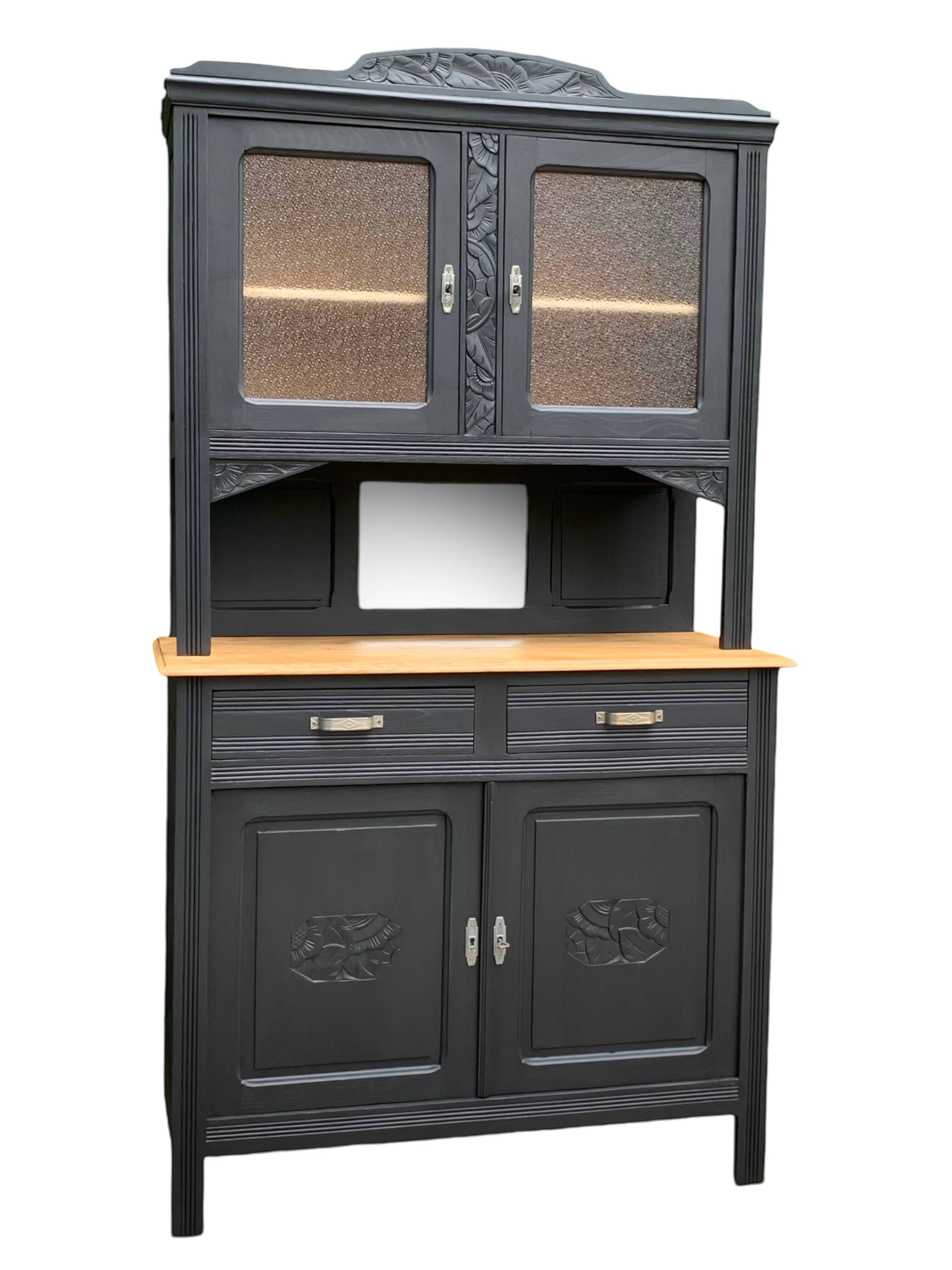 Parisian art deco buffet in solid walnut 1930