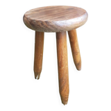 Old vintage wooden tripod milking stool