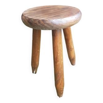 Old vintage wooden tripod milking stool