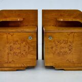 1938s Pair of Art Deco Bedside Tables, Czechoslovakia