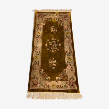 Tapis chinois en soie, 124 cm x 62 cm