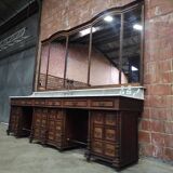 1930s Barber Cabinet | Double Salon Unit with Marble & Mirror