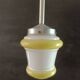 suspension  opaline blanche et jaune | space age - art déco 1950