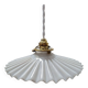 Old hanging lamp in white pleated/draped opaline Art Deco 1930 Ø 24.5 cm