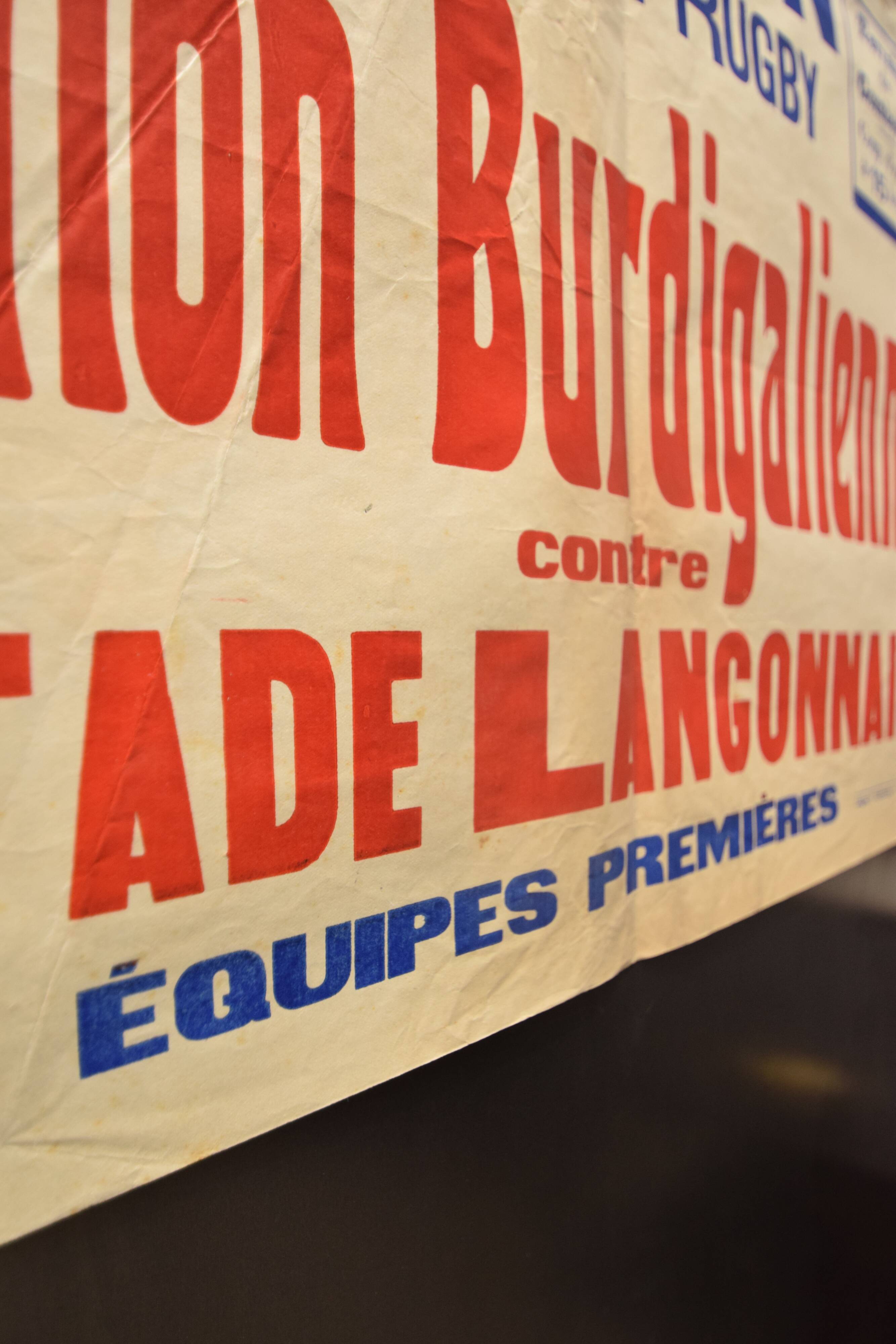 "Rugby Match" poster - City of Langon - 1930s