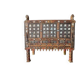 Ancien meuble de mariage du Rajasthan en bois sculpté, incrustations d