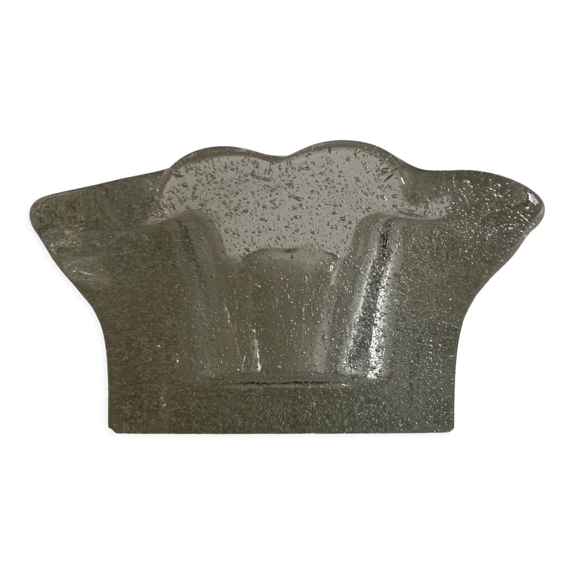 Cendrier massif en verre soufflé travail italien 1960