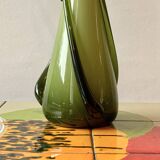Vintage vase in green blown glass - Fratelli Betti Cristallerie - Empoli