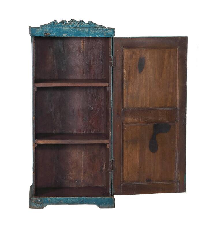 Indian buffet antique blue wardrobe teak wood patina and original piece