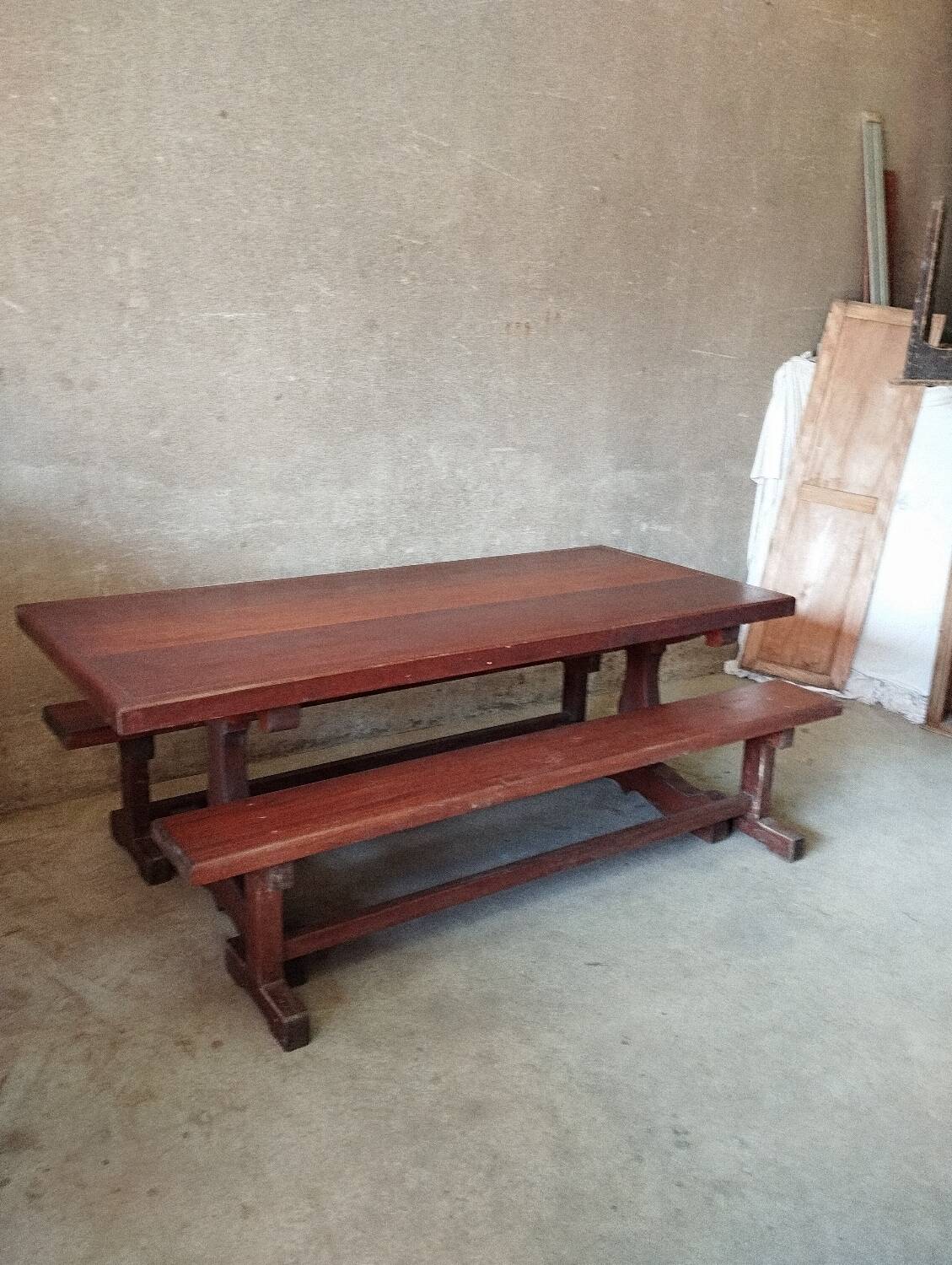 Farmhouse table and 2 benches set