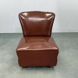 1950s Italian Mid Century Leatherette Lounge Chair