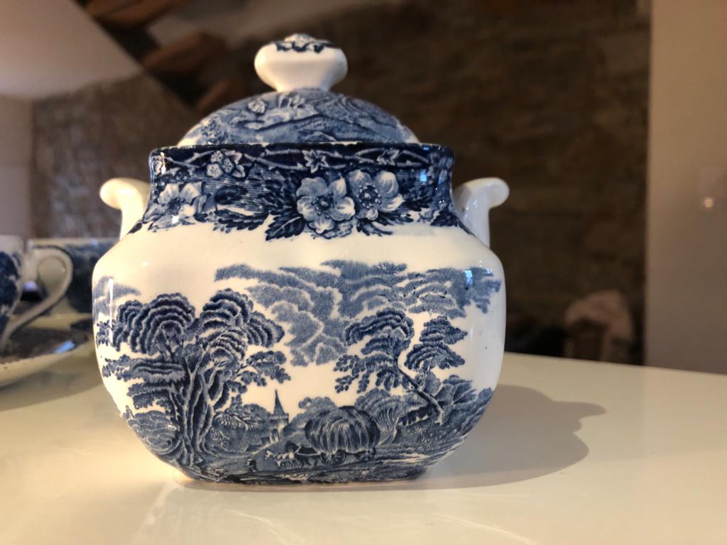 Set of 6 cups vintage Enoch Wedgwood Tunstall Ltd "Woodland" English porcelain