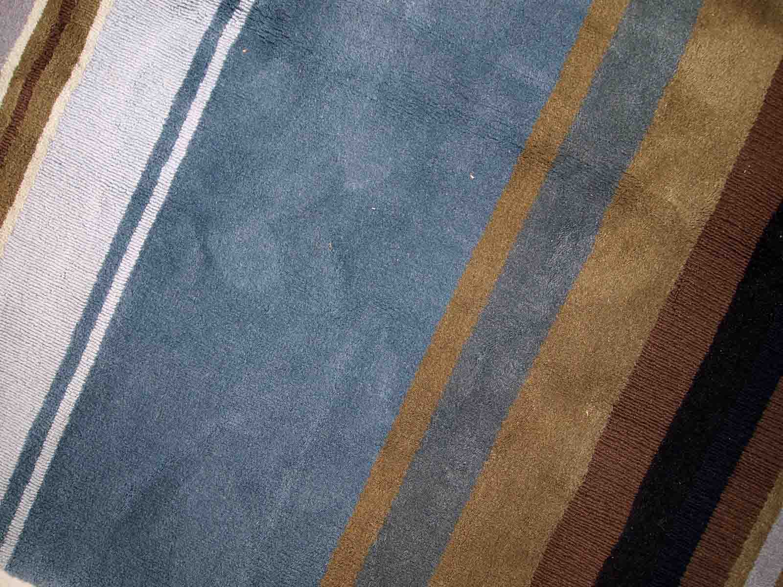 Vintage Indian Modern Handmade Carpet 171cm x 241cm 1980s, 1C551