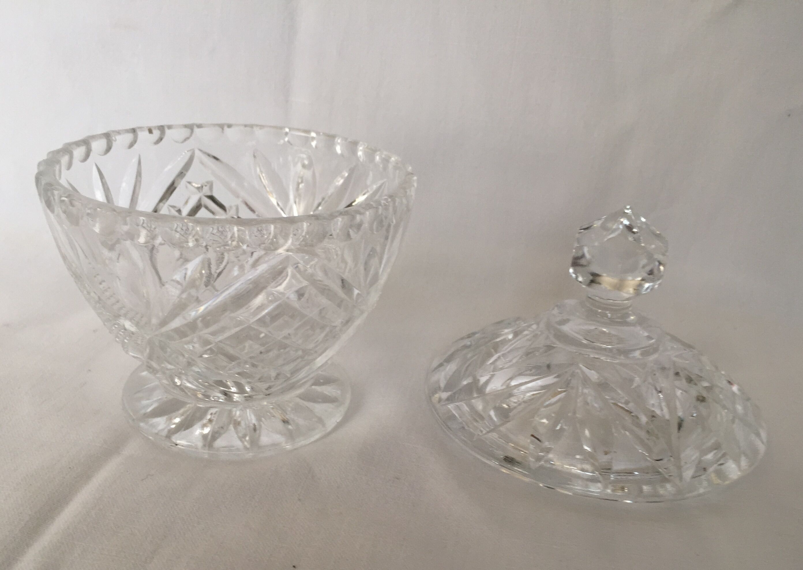 Candy dish in cut crystal