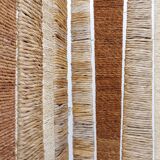 Audoux Minet Style Wicker & Metal Folding Screen or Room Divider