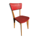 Old wood & vinyl red 60s vintage scandinavian chair