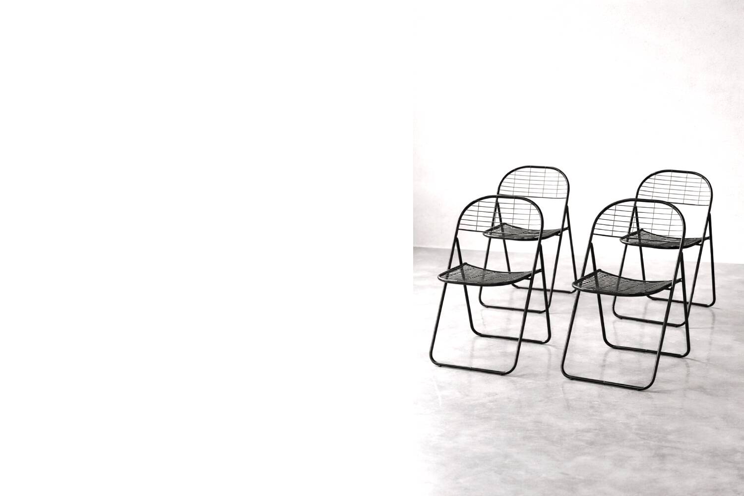 Vintage Mid-Century Modern Minimalist Black Metal Åland Chair from Ikea