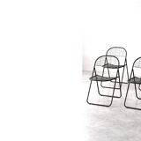 Vintage Mid-Century Modern Minimalist Black Metal Åland Chair from Ikea