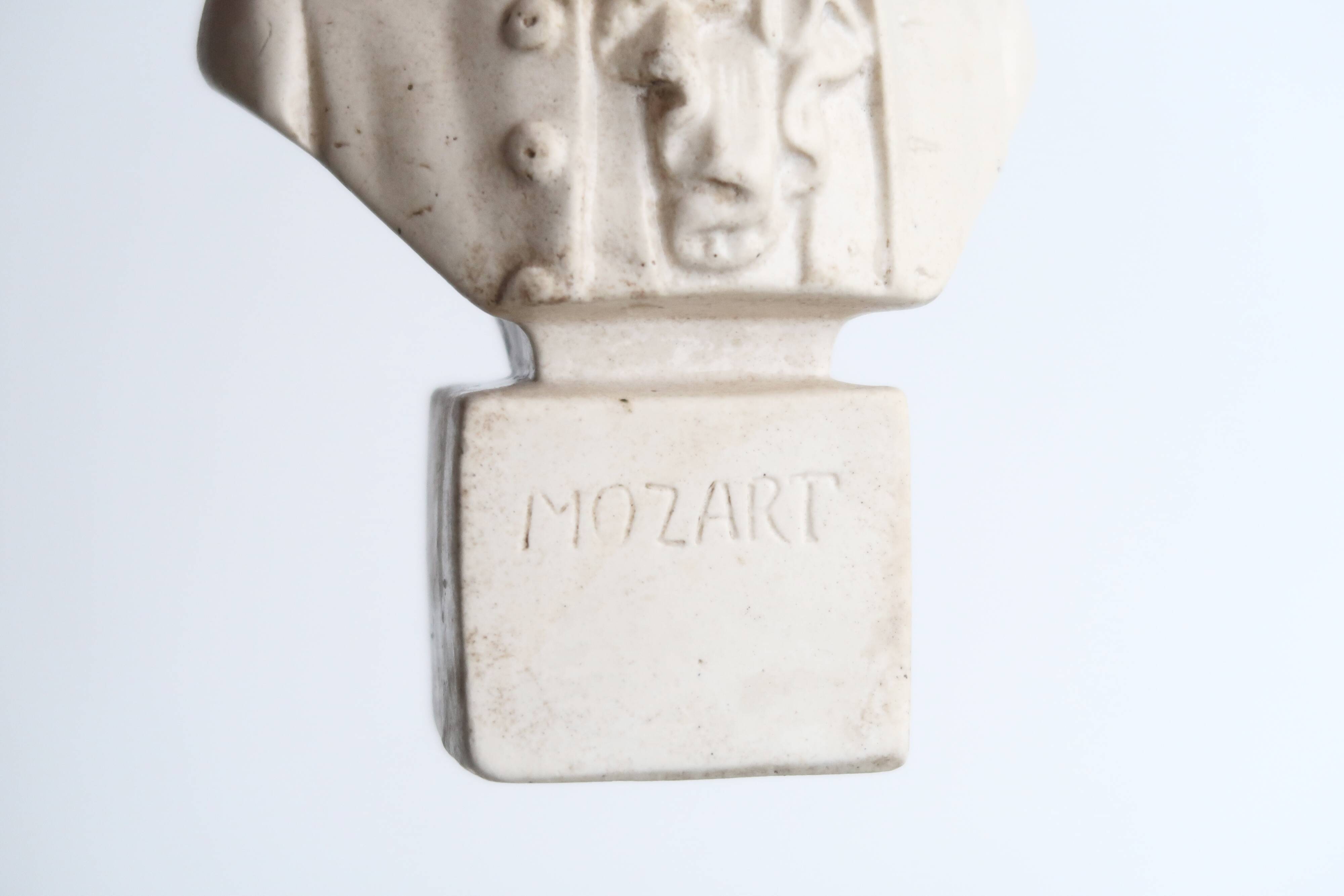 Plaster bust of Mozart, Paris School of Music, 50s