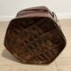 Ancient wooden and woven wicker basket,