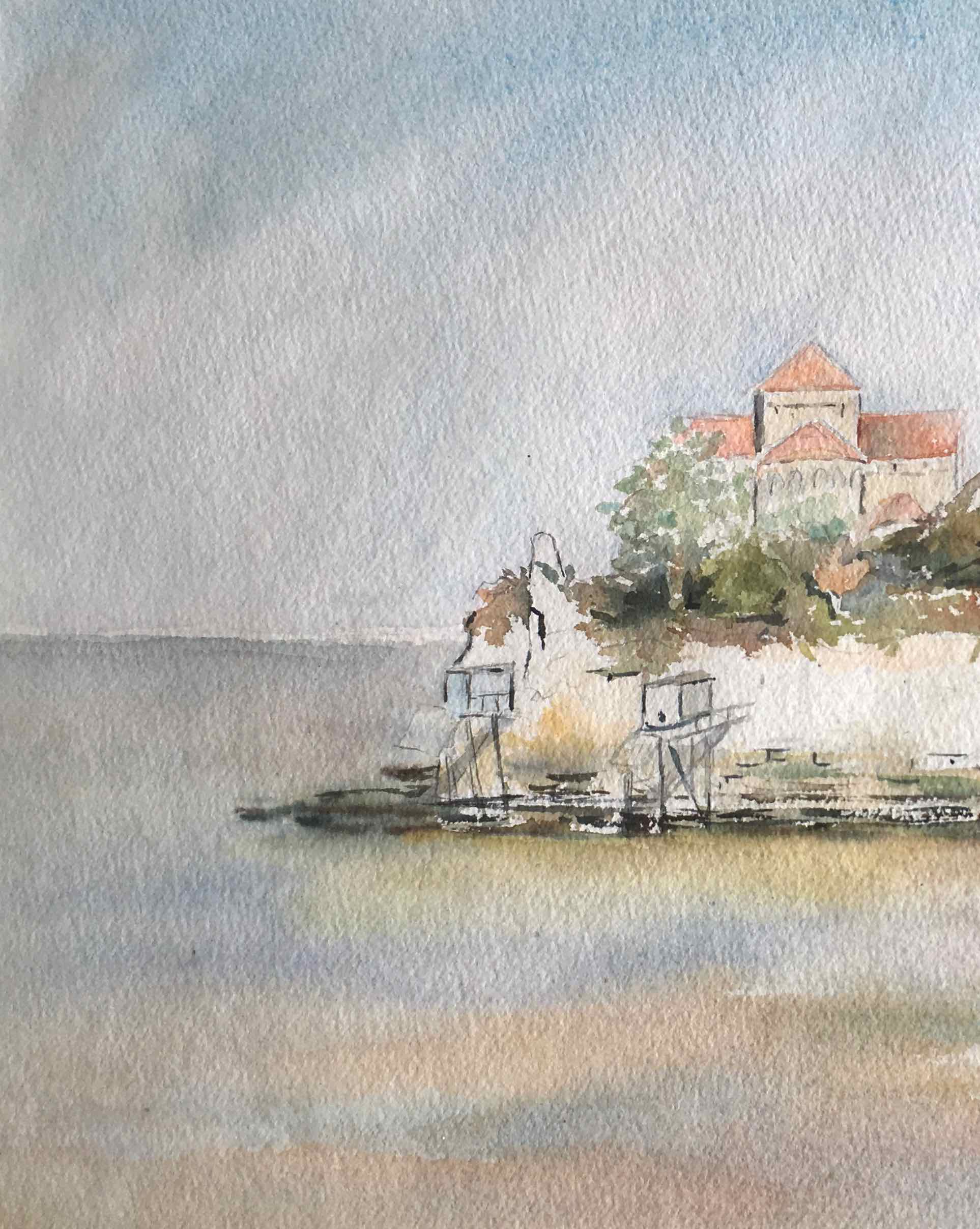 Aquarelle estuaire de la Gironde