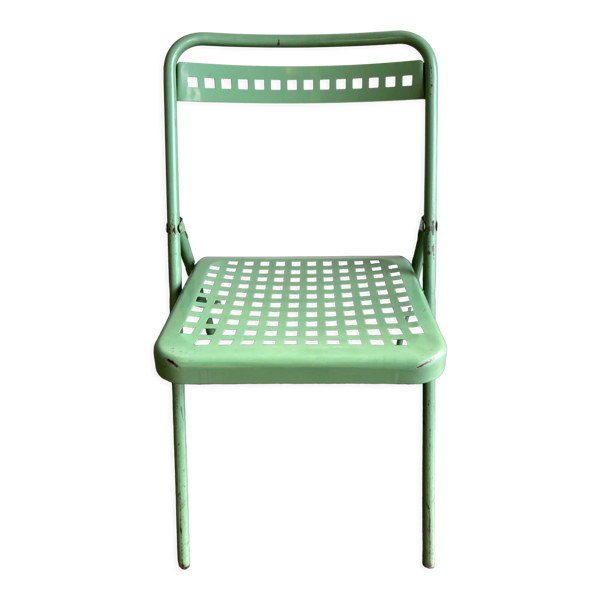 Chaise de jardin en tôle perforée 1950